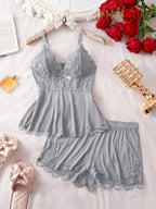 🌸 Women's Lace Trim PJ Set 🎉 Great Discount Now