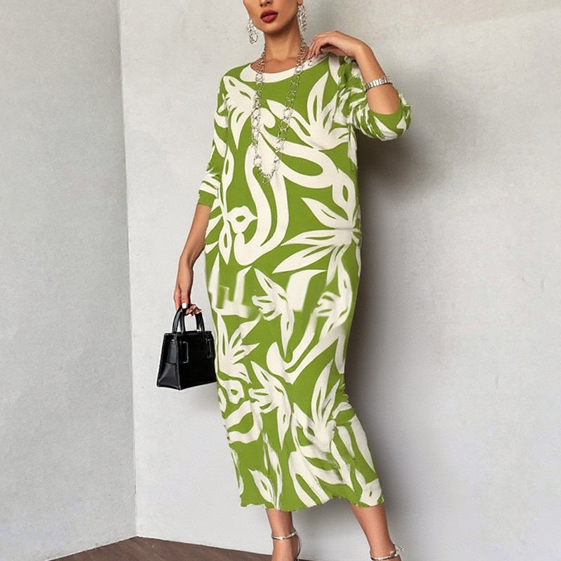 ⏳Time-limited Special⏰Women’s Elegant Loose Round-Neck Printed Dress