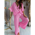 🌷Women’s Lounge Set with Wide Leg Pant