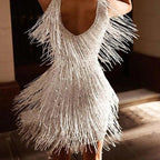 💝💝👗Sexy and elegant party dress with fringe👗