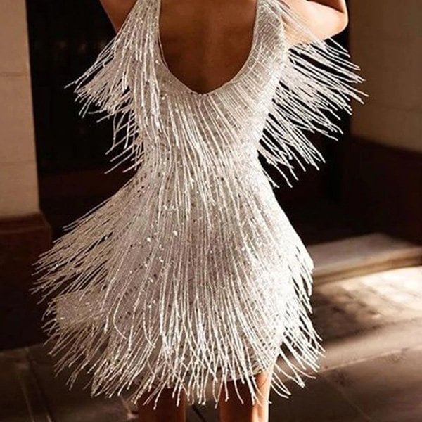 💝💝👗Sexy and elegant party dress with fringe👗