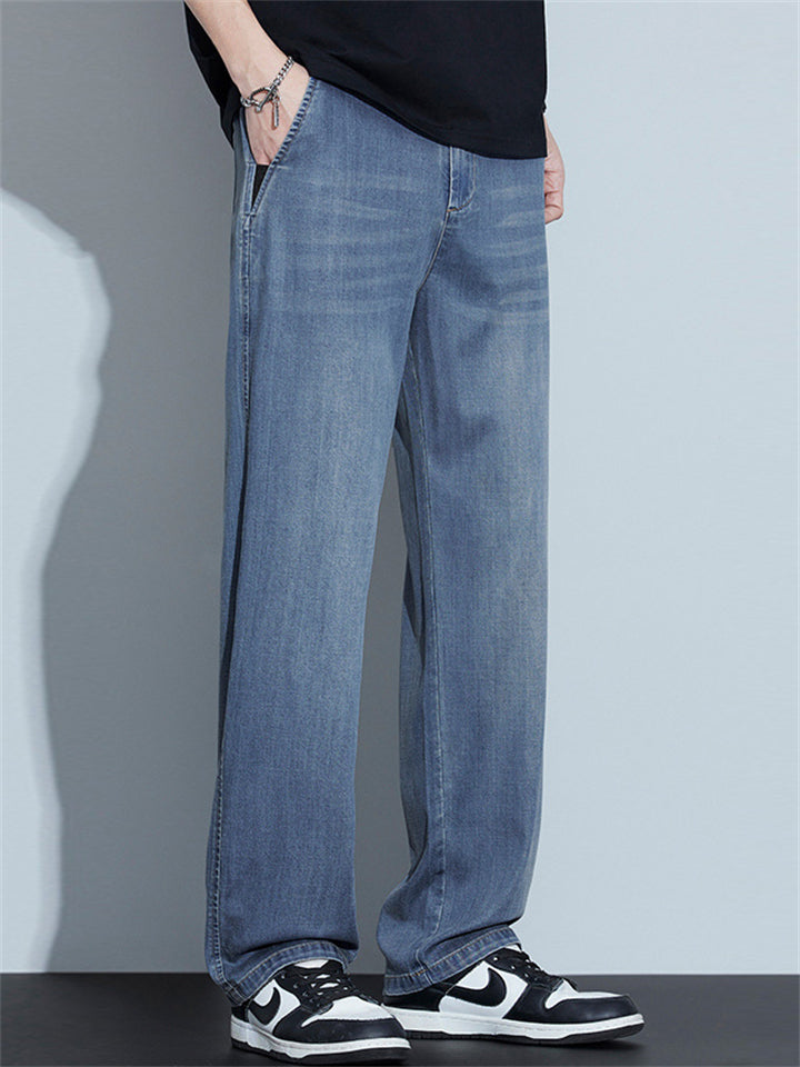 🔥🔥Men's Summer Comfortable Loose Straight Leg Retro Denim Pants