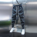 🔥 Trendy Men's Patchwork Denim Elastic Waist Jogger Harem Pants