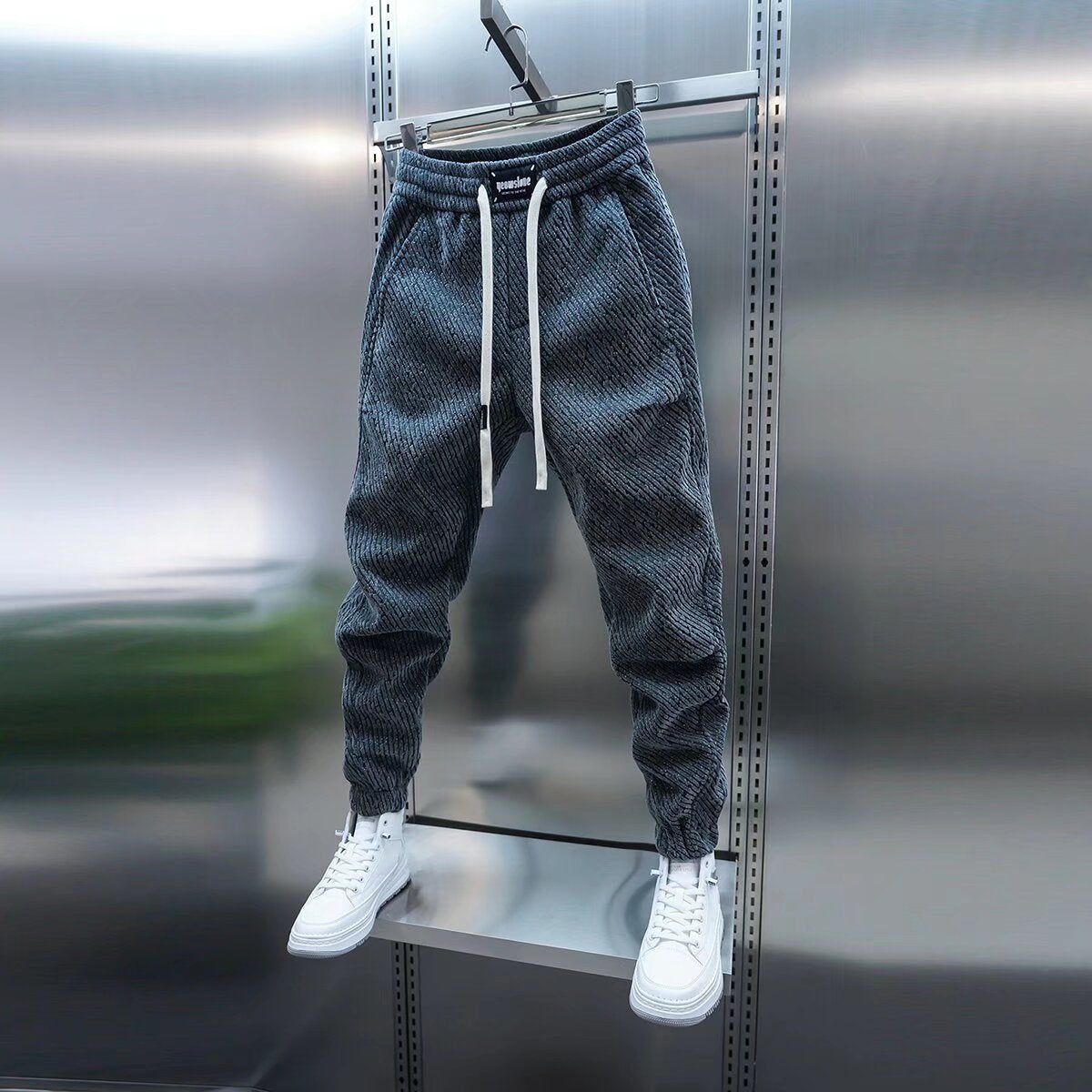 🔥 Trendy Men's Patchwork Denim Elastic Waist Jogger Harem Pants