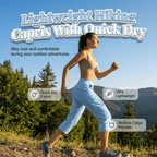 🔥🔥🔥 Limited time sale Women's Lightweight Hiking Capris: Quick-Dry, 6 Pockets, Loose Fit