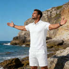💝💝👕Two-piece summer set for men consisting of a polo shirt and shorts