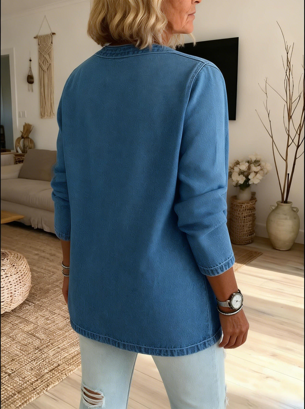 🌿🌿Last day 50%OFF Women'S Classic Denim Jacket With Pocket Design