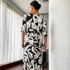 ⏳Time-limited Special⏰Women’s Elegant Loose Round-Neck Printed Dress