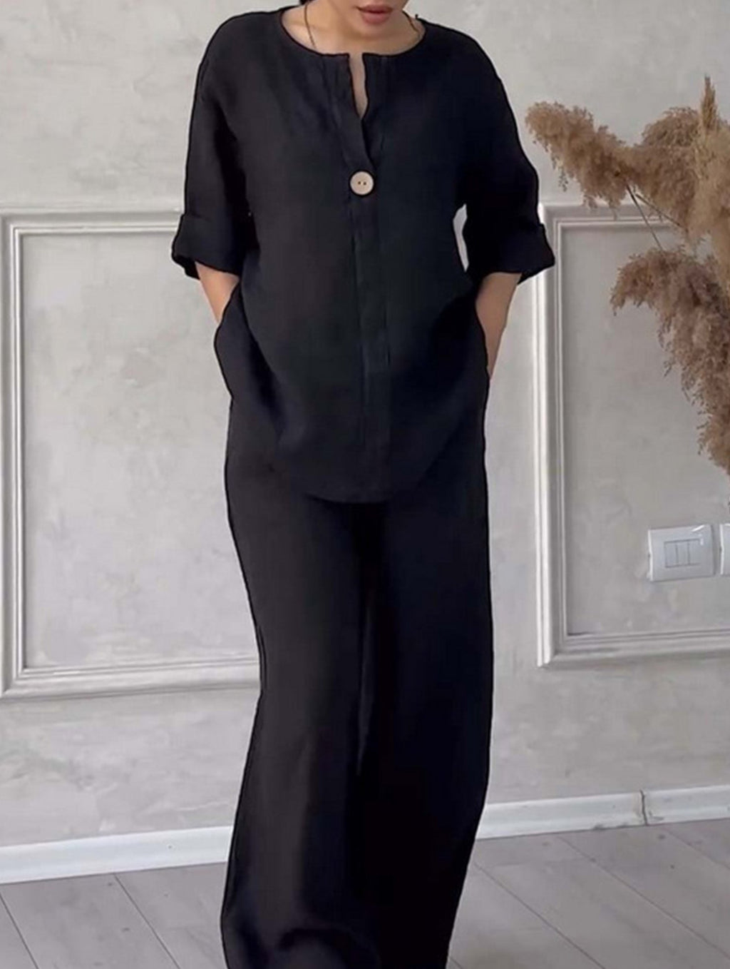 🌷🌷Stylish solid color cotton and linen casual suit trousers
