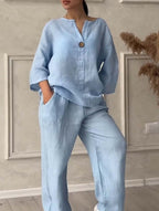 🌷🌷Stylish solid color cotton and linen casual suit trousers
