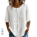 🌷🌷Vertical Textured Patchwork Top – Slimming & Effortless Style