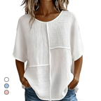 🌷🌷Vertical Textured Patchwork Top – Slimming & Effortless Style