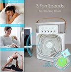 💚Cool Nova™ Portable Mini Air Cooler Fan | Portable Humidifier Air Cooler Mist Fan Mini Table Fan for Home with 3 Speed Mode with Water Spray