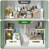 2 Tier Under Sink and Cabinet Organizer with Pull Out and Slide Out for Kitchen and Bathroom Storage, White (2-Pack)