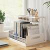 2 Tier Under Sink and Cabinet Organizer with Pull Out and Slide Out for Kitchen and Bathroom Storage, White (2-Pack)