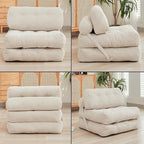 💚Camel Faux Fur Fabric Bean Bag Chair, Chaise Lounge Sofa with Foam Filling for Living Room,Bedroom and Dorm, No Assembly