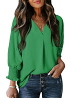 🔥🔥🔥Limited time sale Womens Casual 3/4 Sleeve V Neck Loose Fit Basic Tees