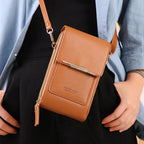 🌷🌷Fashionable Soft Vegan Leather Double Zipper Cross-body Wallet Bags