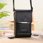 🌷🌷Fashionable Soft Vegan Leather Double Zipper Cross-body Wallet Bags