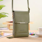 🌷🌷Fashionable Soft Vegan Leather Double Zipper Cross-body Wallet Bags