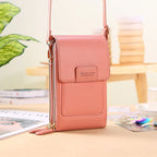 🌷🌷Fashionable Soft Vegan Leather Double Zipper Cross-body Wallet Bags