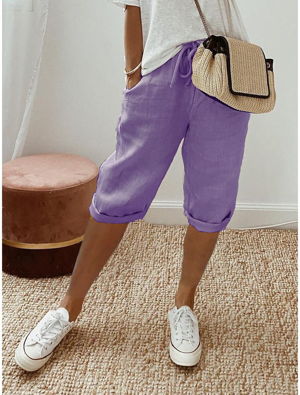 🌷🌷Time-Limited Special Price: 29.99!!⏰Women's Casual Cotton Linen Capris