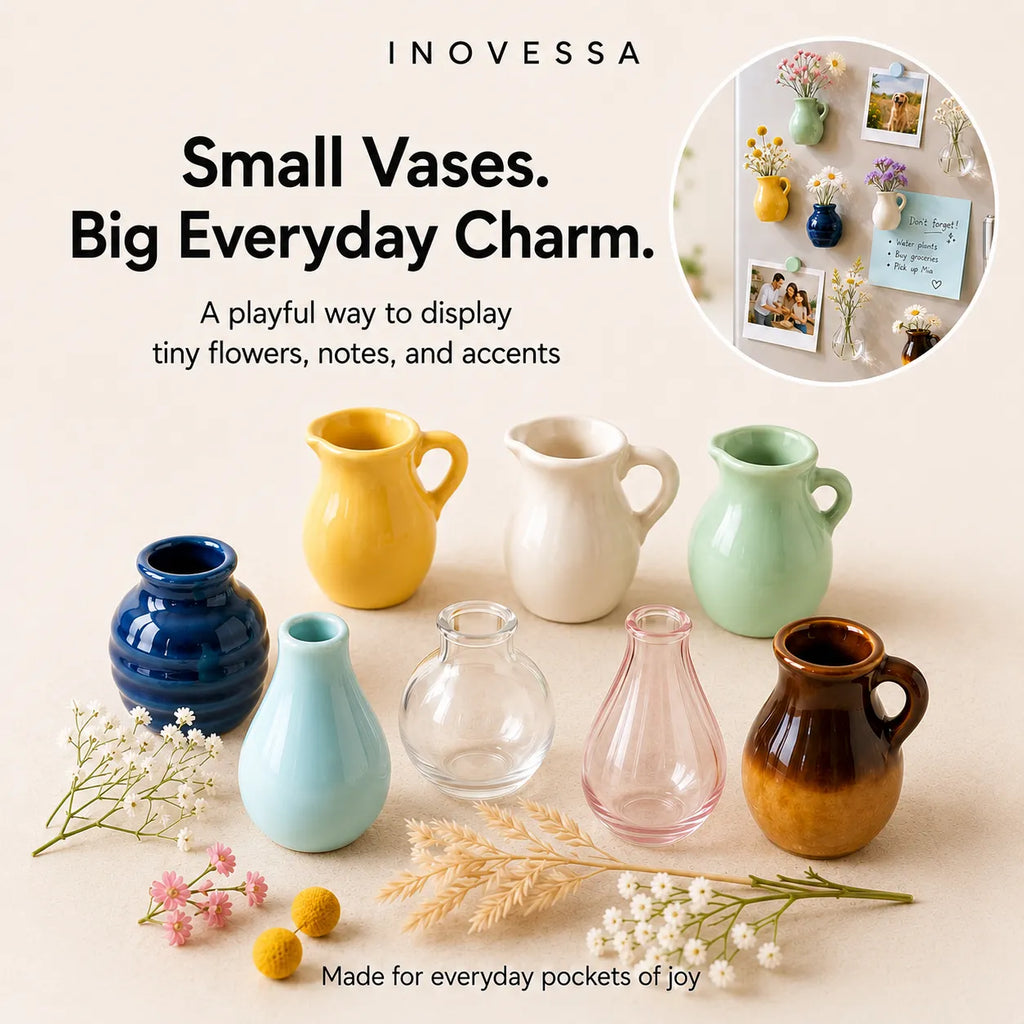 🌺Roselle Mini Vase Ceramic Magnets