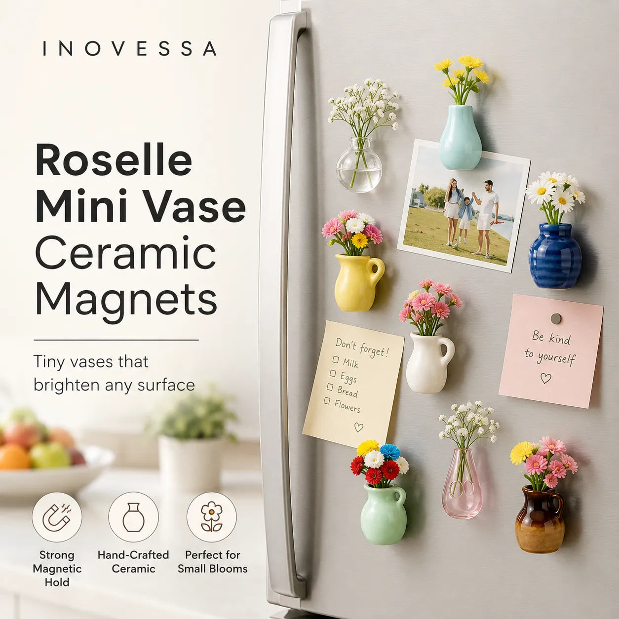 🌺Roselle Mini Vase Ceramic Magnets