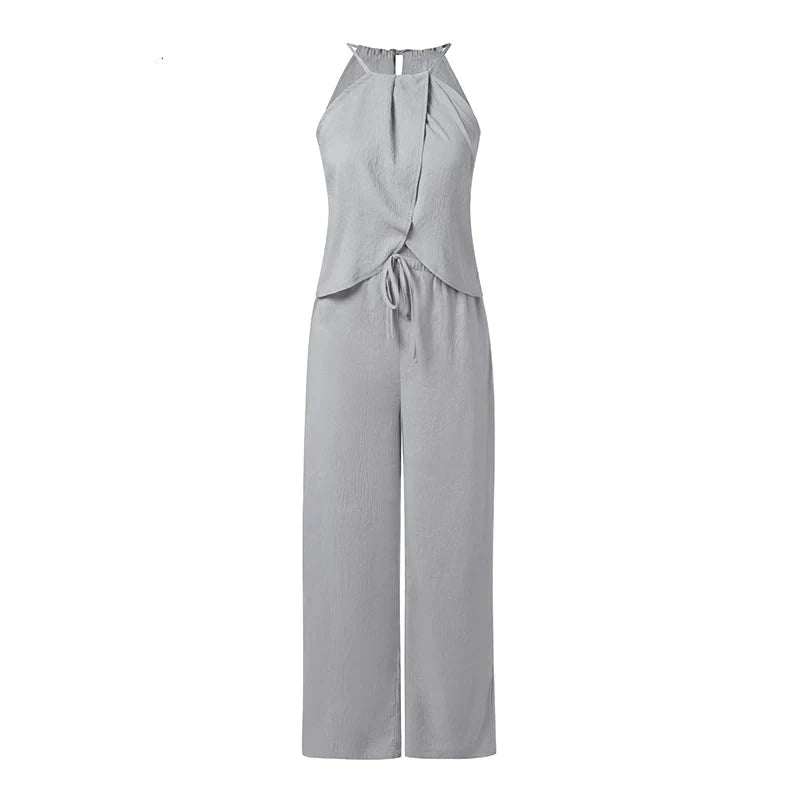 🌷🌷Chic Sleeveless Halter Pants Set