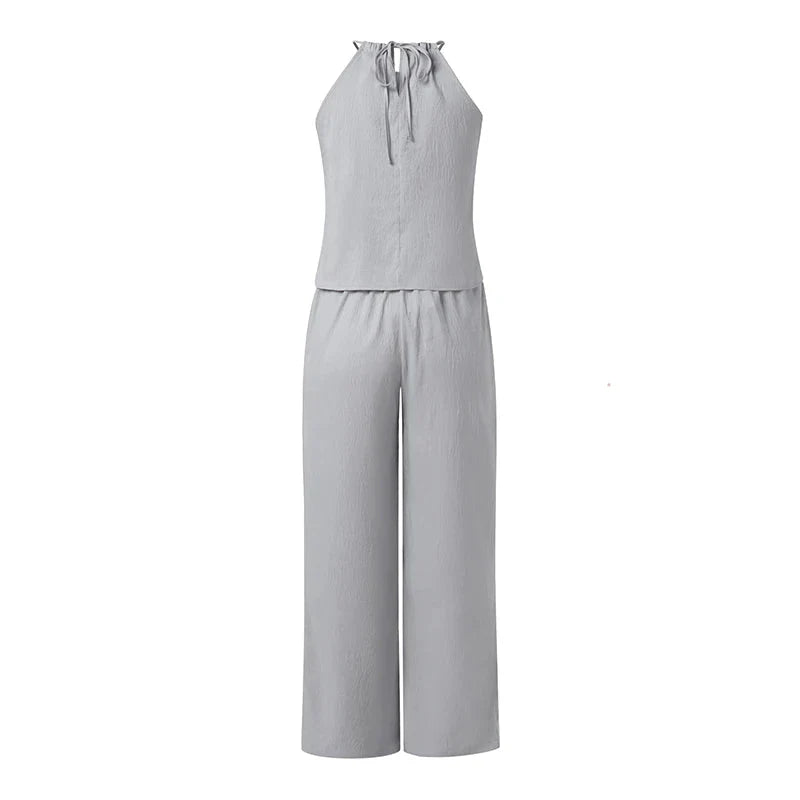 🌷🌷Chic Sleeveless Halter Pants Set