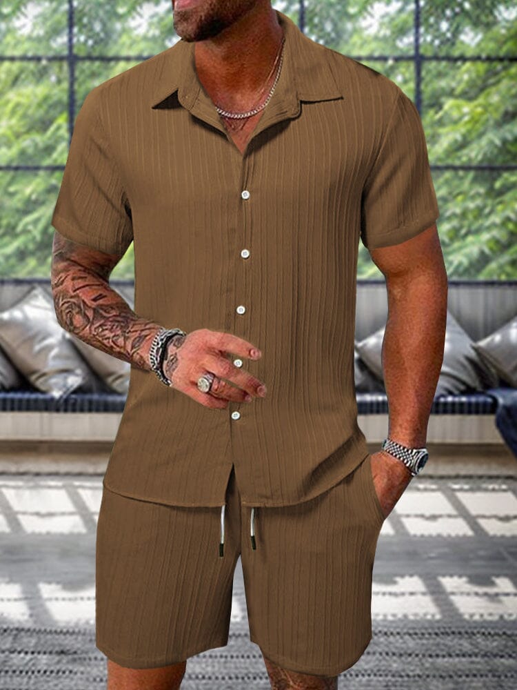 💚Leisure Textured Shirt Set
