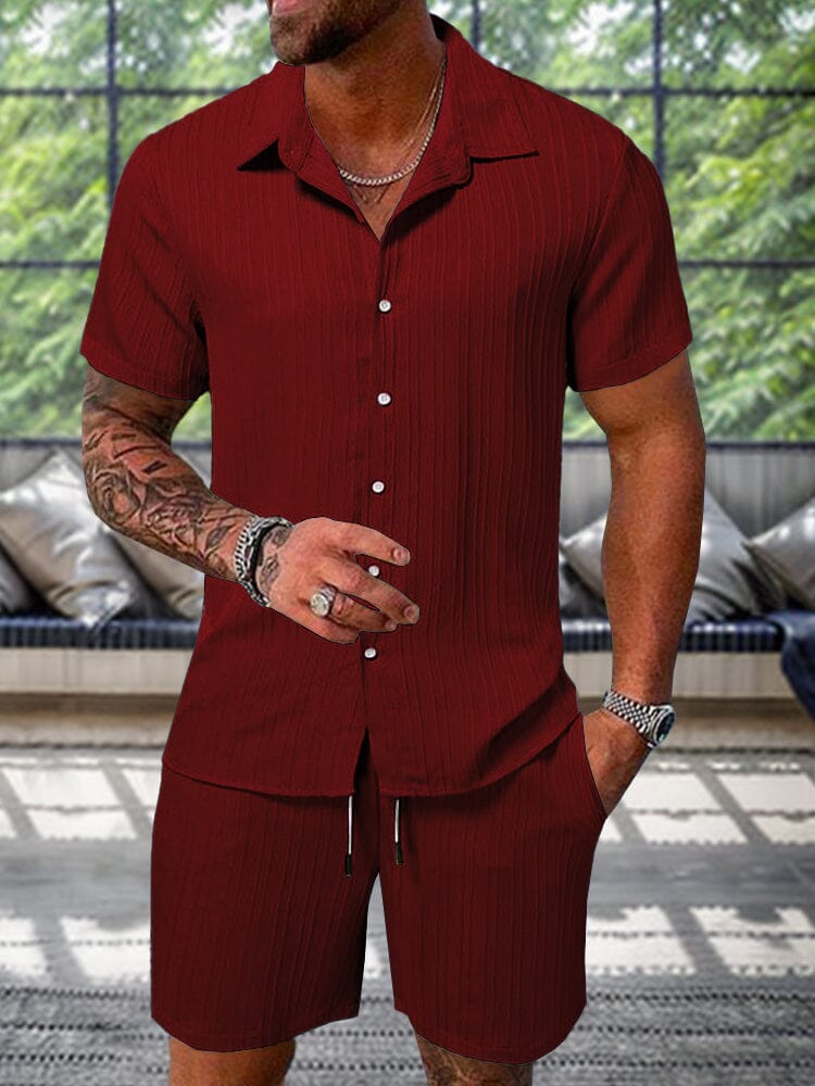 💚Leisure Textured Shirt Set