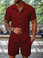 💚Leisure Textured Shirt Set