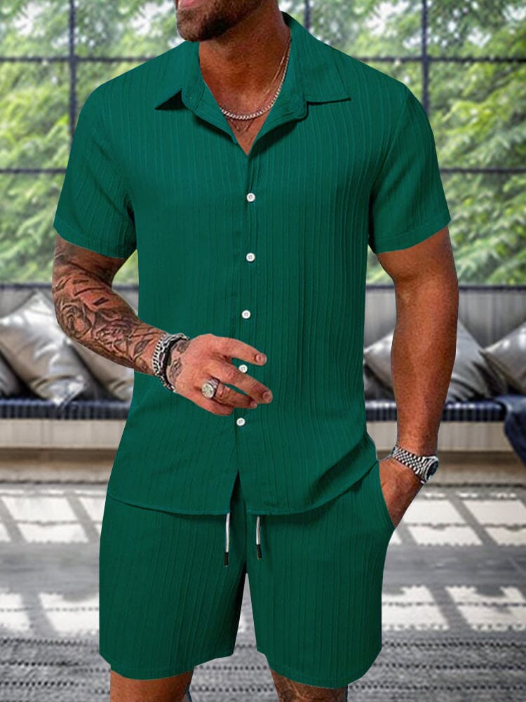 💚Leisure Textured Shirt Set