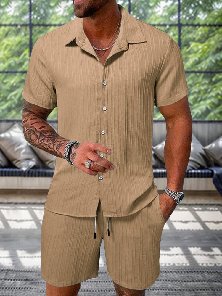 💚Leisure Textured Shirt Set