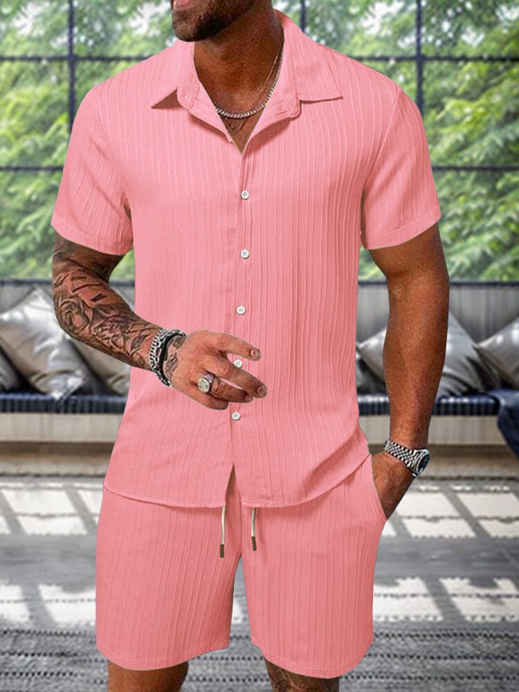 💚Leisure Textured Shirt Set