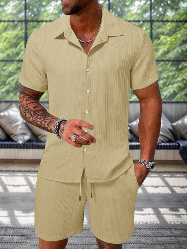 💚Leisure Textured Shirt Set