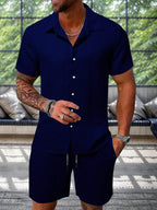 💚Leisure Textured Shirt Set