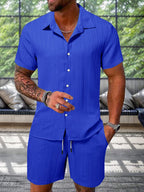 💚Leisure Textured Shirt Set