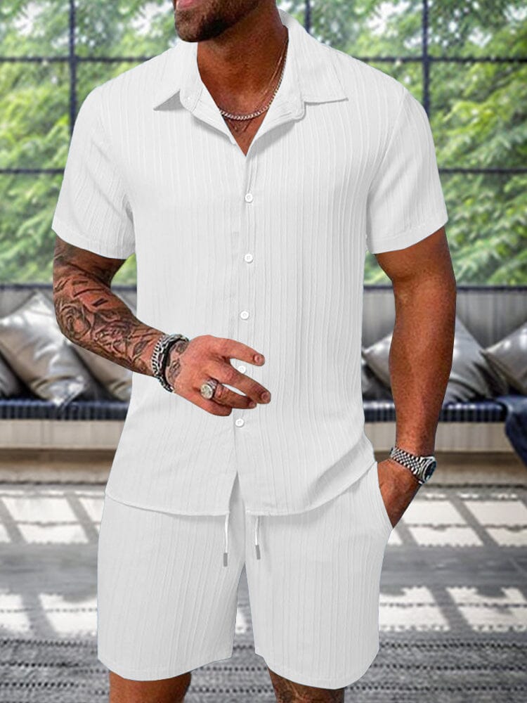 💚Leisure Textured Shirt Set