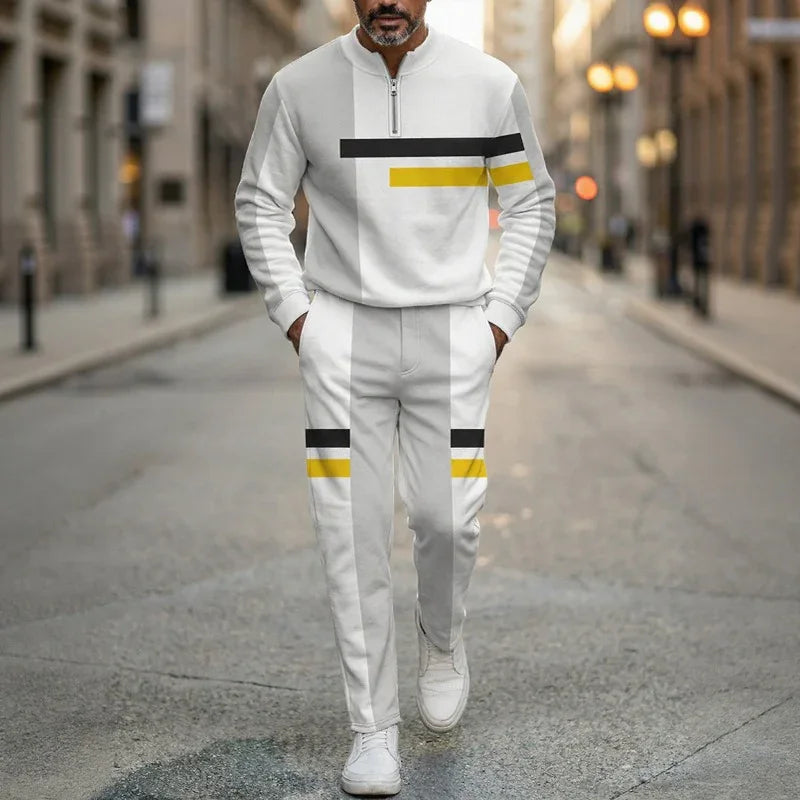 💝💝Set with Half-Zip Collar and Straight Fit