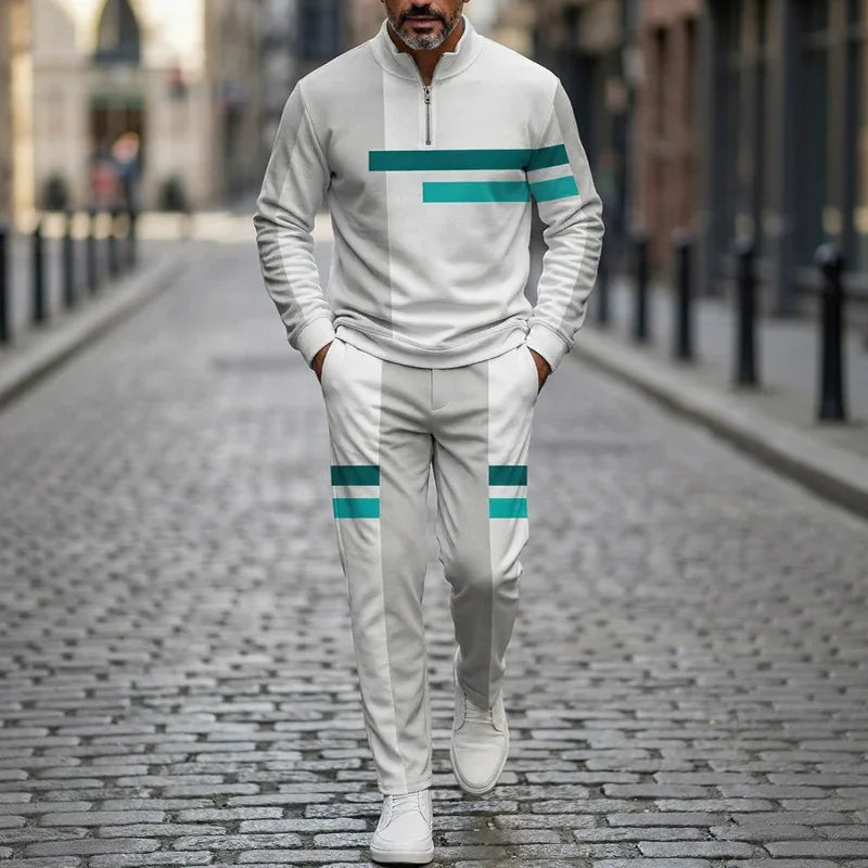 💝💝Set with Half-Zip Collar and Straight Fit