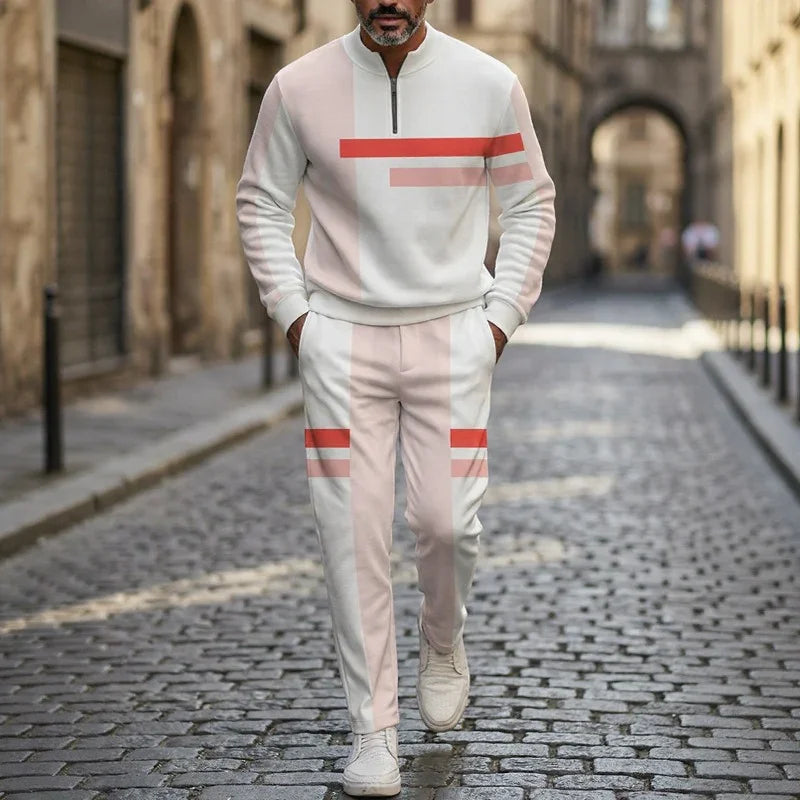 💝💝Set with Half-Zip Collar and Straight Fit