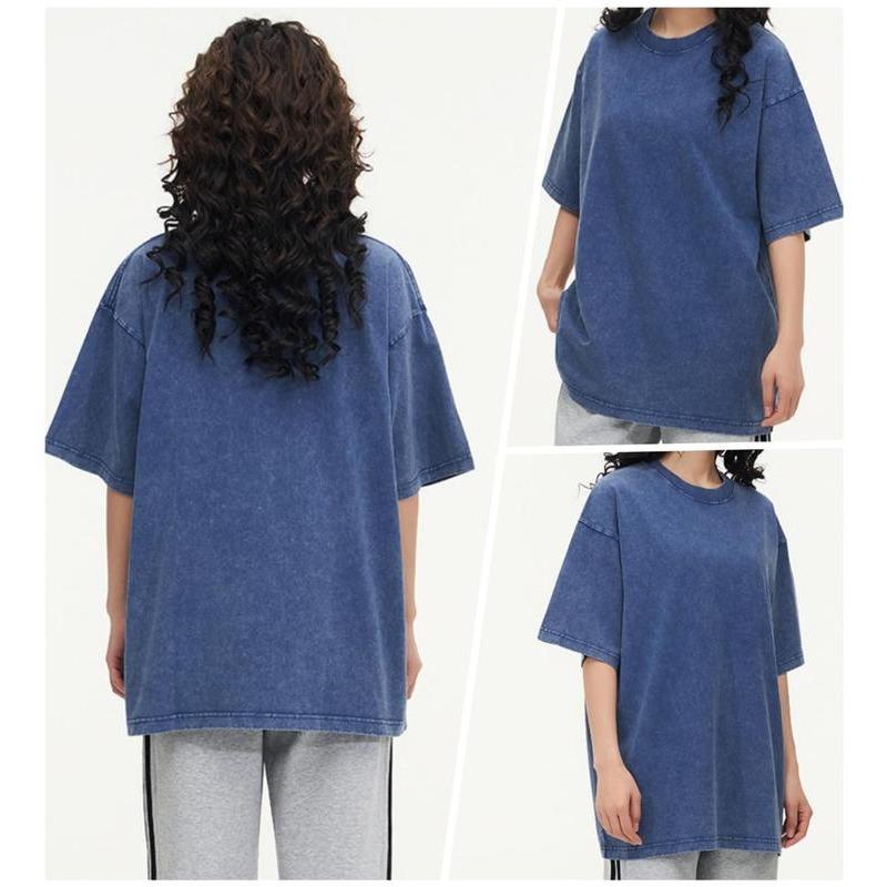 💚💚4 Pack Oversized Tshirts for Men Gym Vintage Heavyweight T Shirts Cotton Workout Acid Wash Baggy Tees