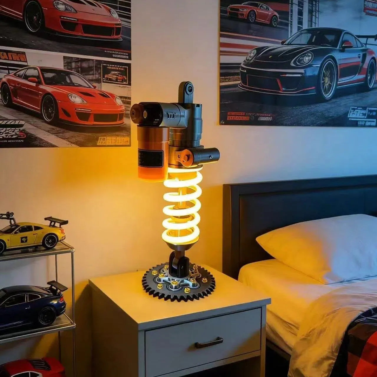 💝💝Shock Absorber Lamp – Adjustable LED Lamp for Gamers and Car Lovers