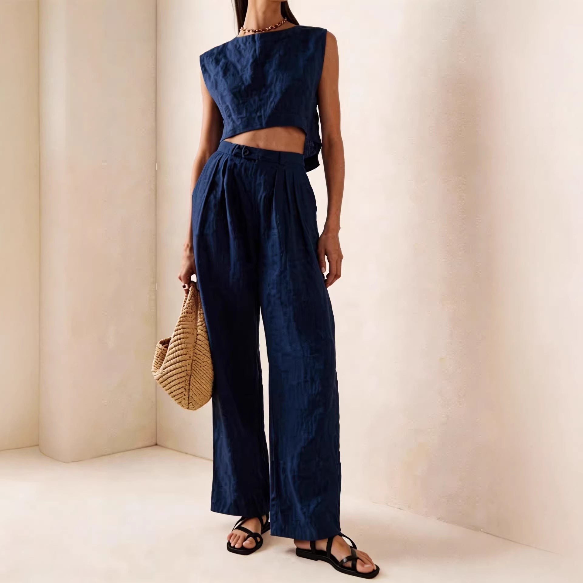🌷Women's Crew-Neck Loose Casual Two-Piece Set – Breathable T-Shirt & Pants