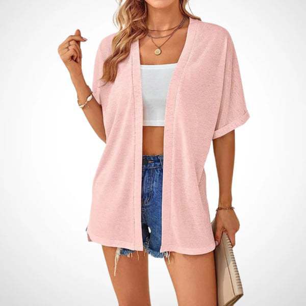🌷🌷Womens Lightweight Cardigan 2026 Summer Short Sleeve Open Front Beach Coverup Vacation Outdoorfun Knitwear Comfort Casual Loose Minimalist Basic Knitting Batwing Shortsleeve Tops Womenswear