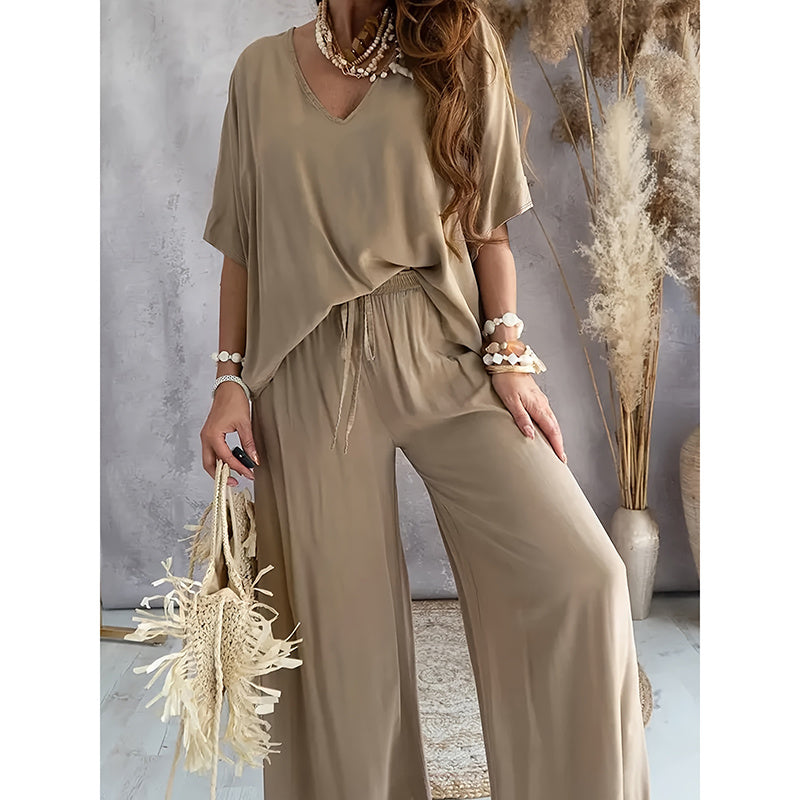 🌷Women’s Lounge Set with Wide Leg Pant
