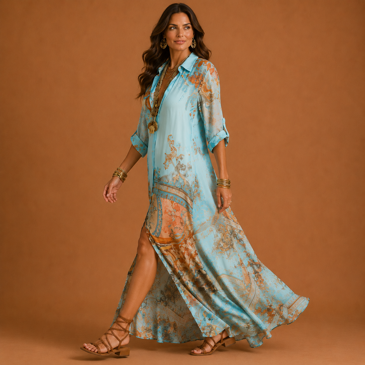 💝💝Maria | Elegant Mediterranean Blouse Dress