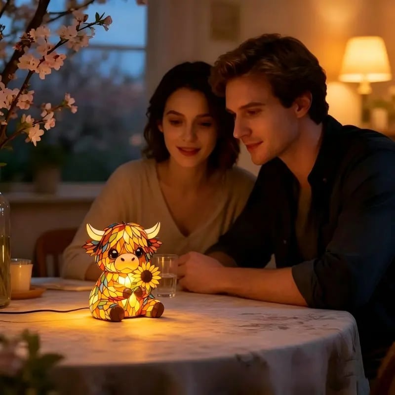 ✨ Highland Cow Animal LED Night Light 🛏️ USB Bedside Lamp  On Sale